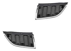 Par De Rejillas De Defensa Delanteras Negra Filo Cromado