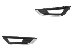 Par De Rejillas De Defensa Delanteras Filo Cromado C/Hoyo P/Faro