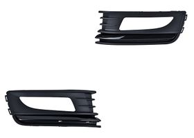 Par De Rejillas De Defensa Delanteras Negra C/Hoyo P/Faro Con Moldura