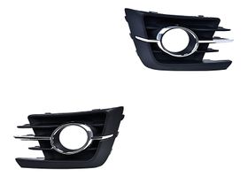 Par De Rejillas De Defensa Delanteras Filo Cromado C/Hoyo P/Faro