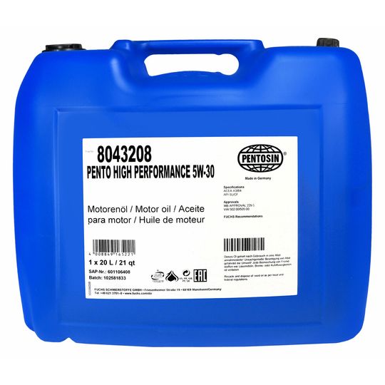 pentosin-aceite-de-motor-sintetico-high-performance-5w30-20-litros-mercedes-benz-serie-slk-2002-2004-slk32-amg-v6-3-2l-0