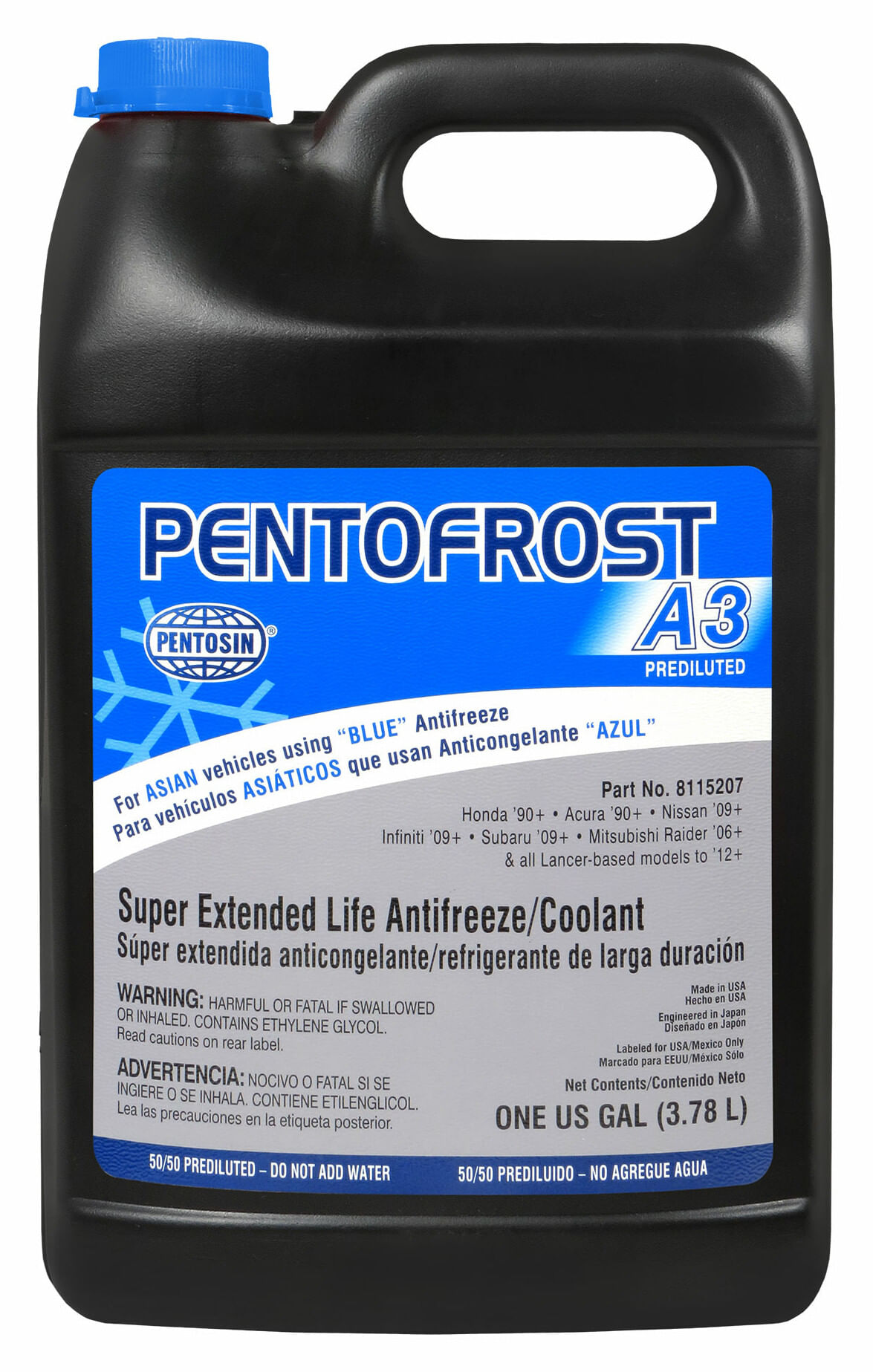 Anticongelante Pentofrost A3 Prediluido 50% Azul 1 Galón