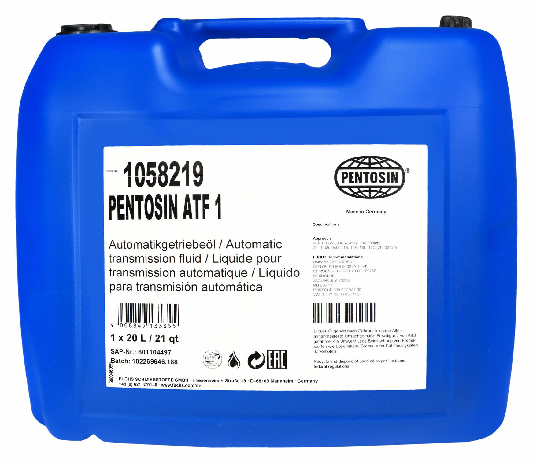 Aceite De Transmision Automática ATF 1 20 Litros