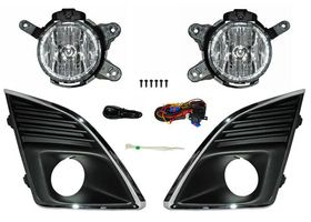 Juego De Faros Para Niebla Con Parrilla Filo Cromado