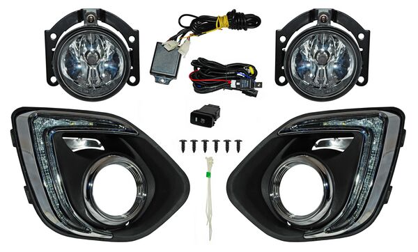Juego De Faros Para Niebla Con Parrilla Con Led