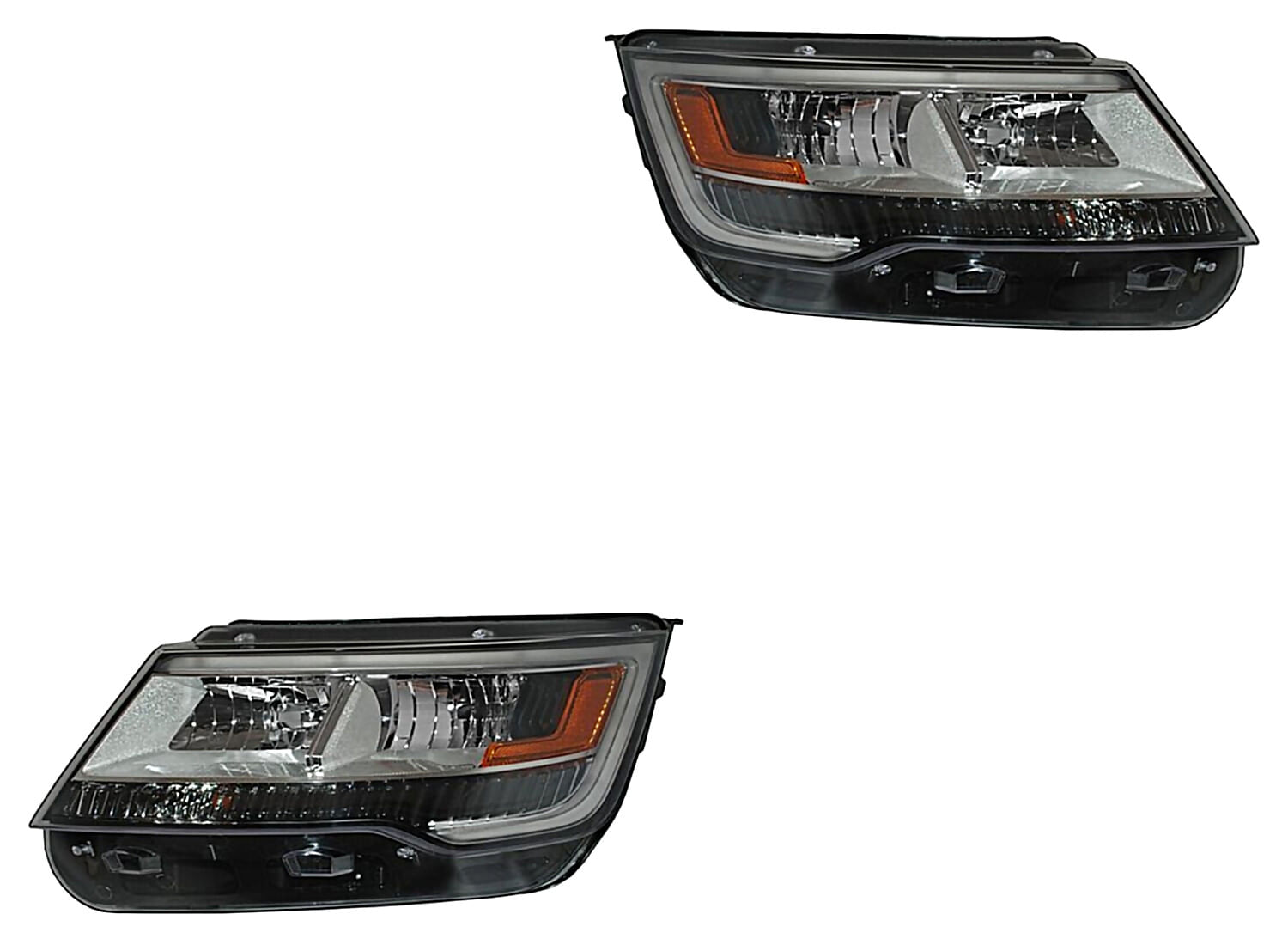 Par De Faros Fondo Cromado Con Leds