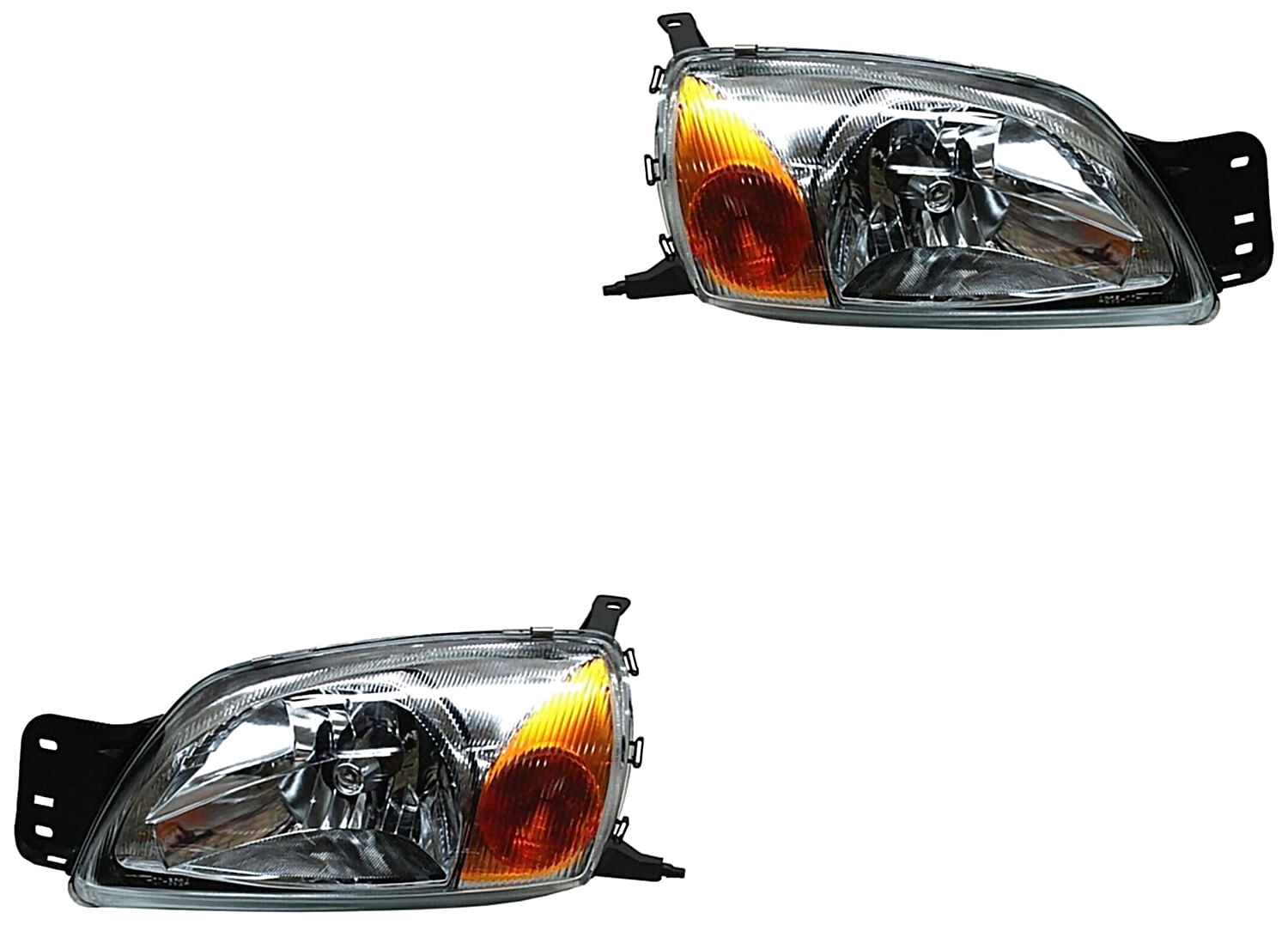 Par De Faros Con Base Con Esquina Ámbar