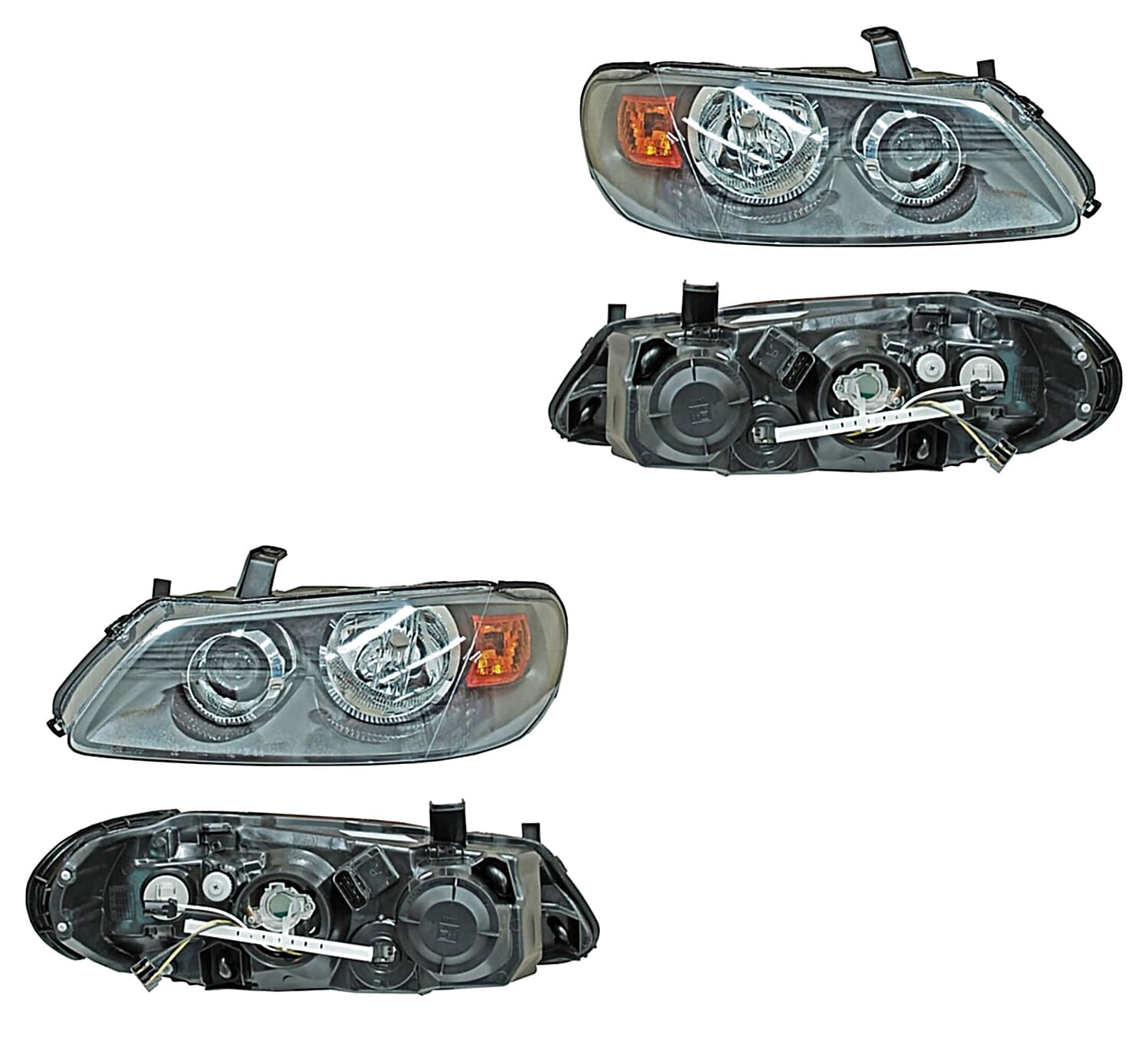 Par De Faros Fondo Gris