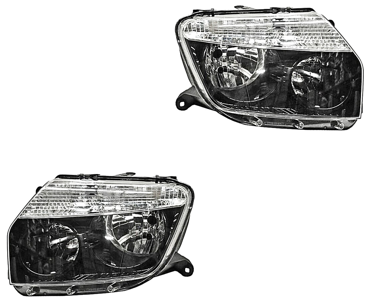 Par De Faros Fondo Negro
