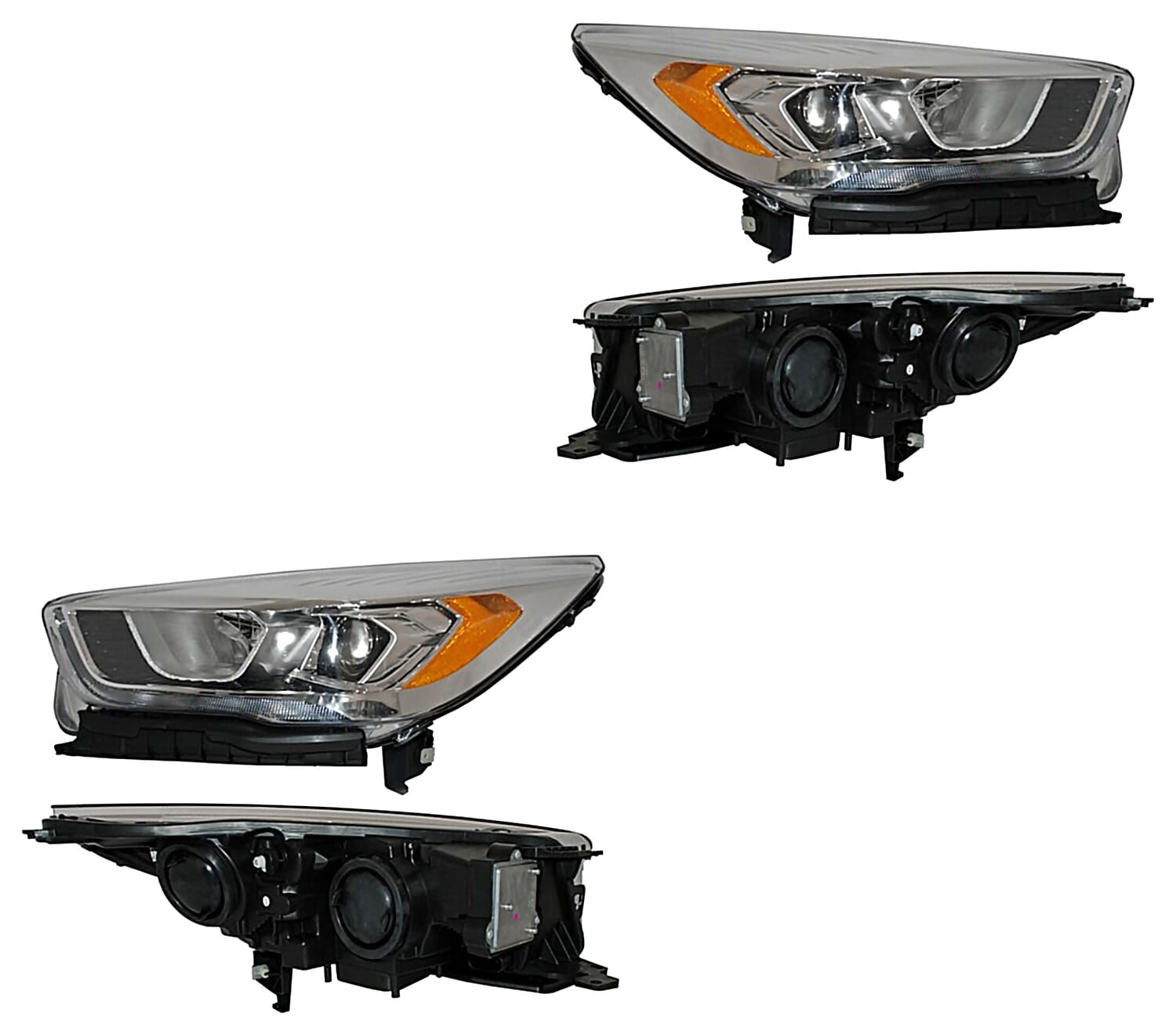 Par De Faros Fondo Cromado Con Luz De Día
