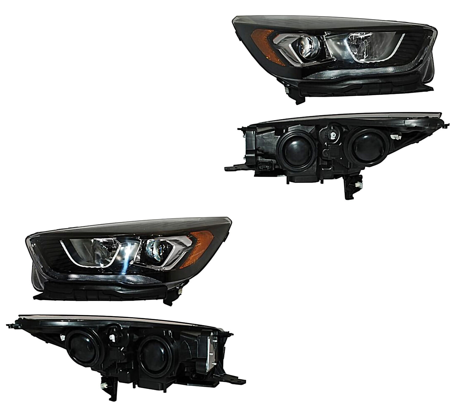 Par De Faros Fondo Negro Con Luz De Día