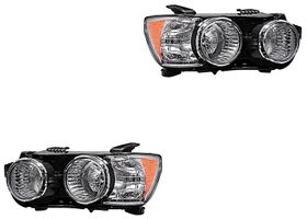 Par De Faros Con Aros Cromados Con Reflejante Ámbar