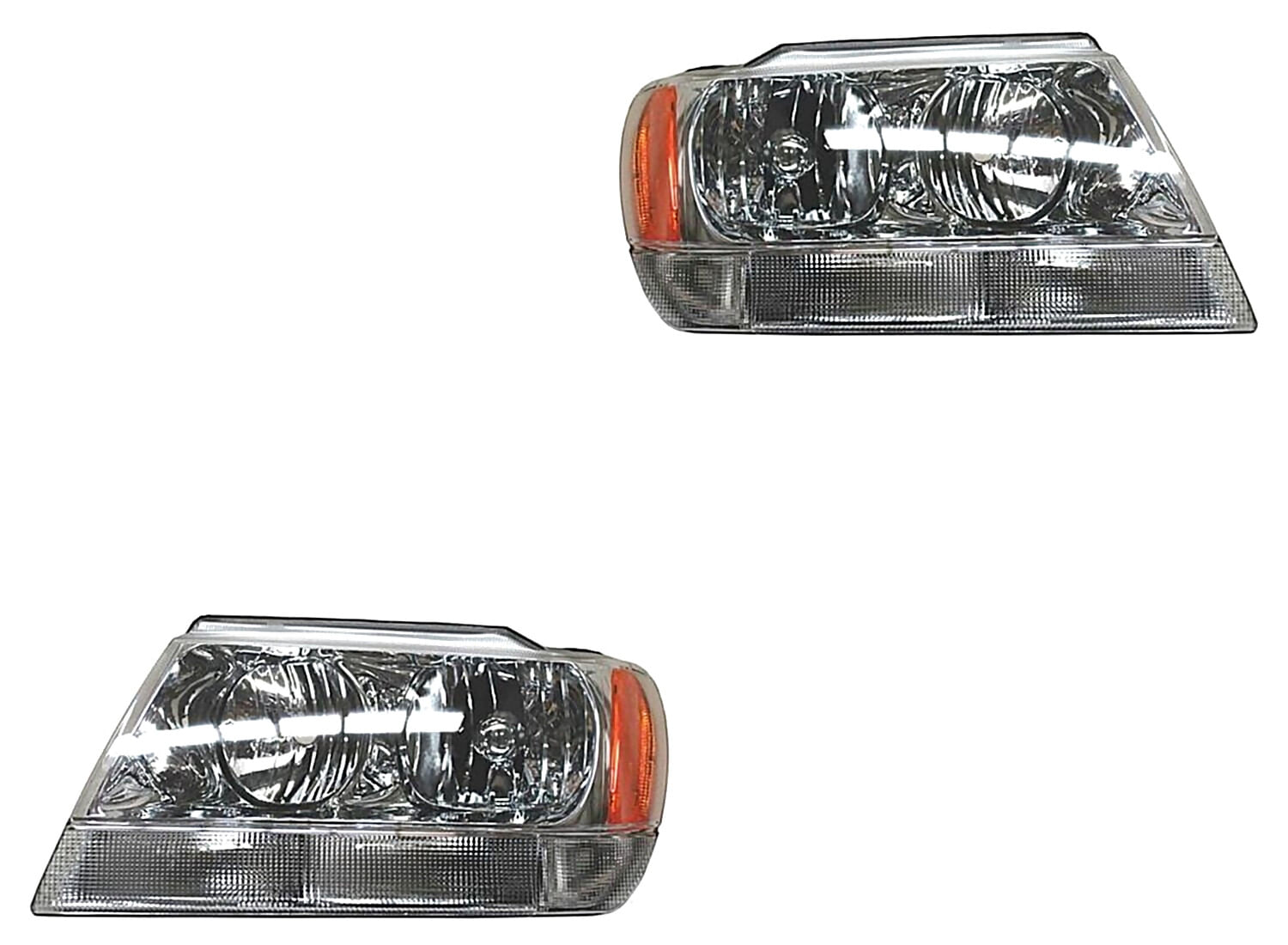 Par De Faros Con Cuarto Blanco Fondo Cromado
