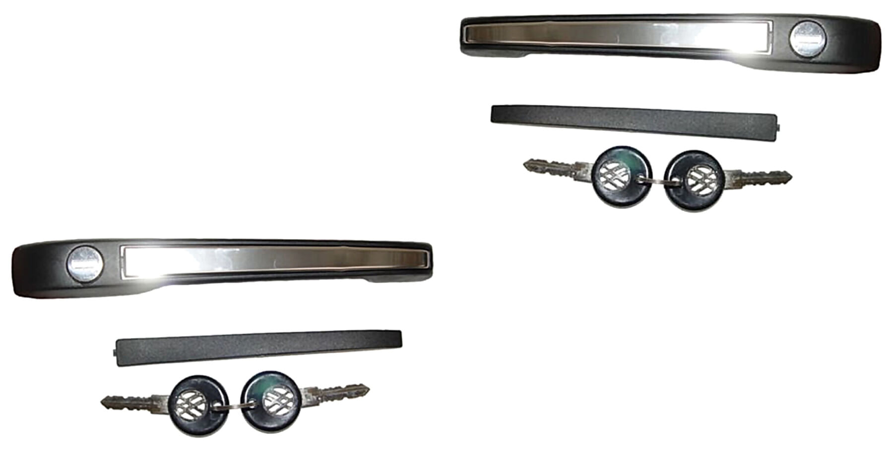 Par De Manijas Puerta Exterior Delanteras Negro Con Llave
