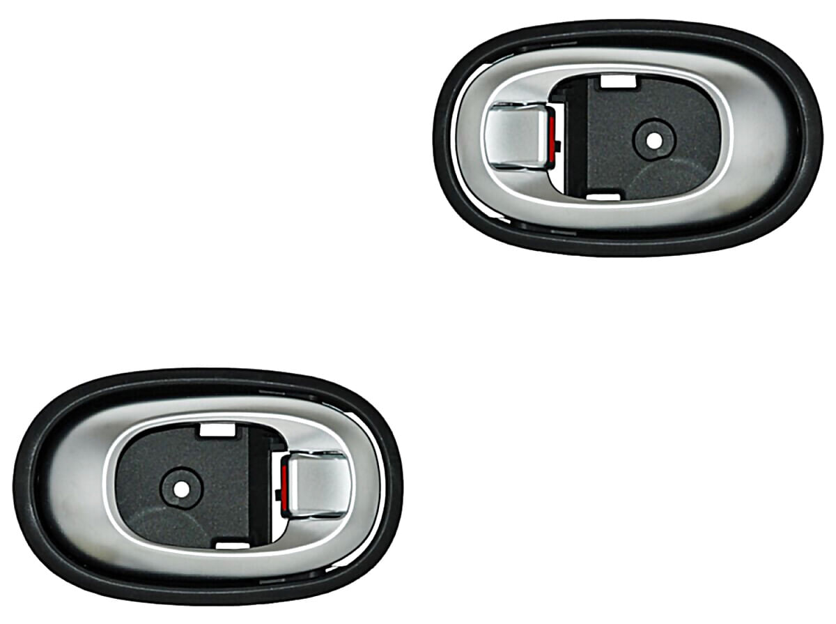 Par De Manijas Puerta Interior Delanteras O Traseras Negro/Plata