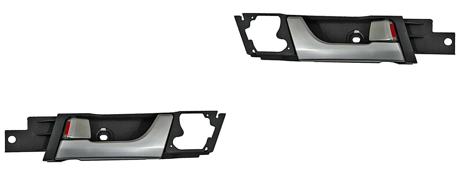 Par De Manijas Puerta Interior Traseras Negro/Plata