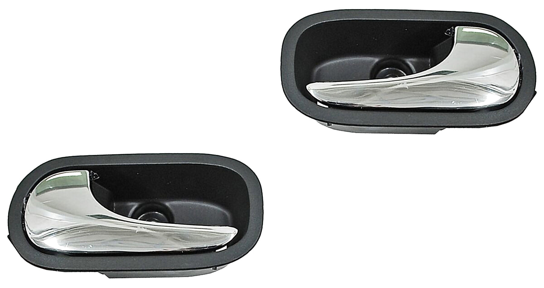 Par De Manijas Puerta Interior Traseras Negro/Cromo