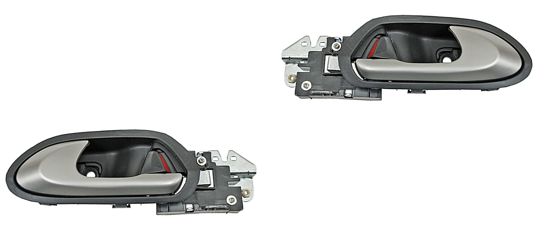 Par De Manijas Puerta Interior Traseras Negro/Plata