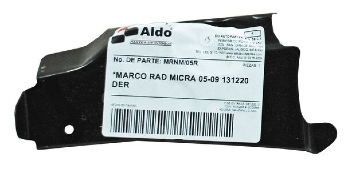 Marco De Radiador Lateral Lado Pasajero