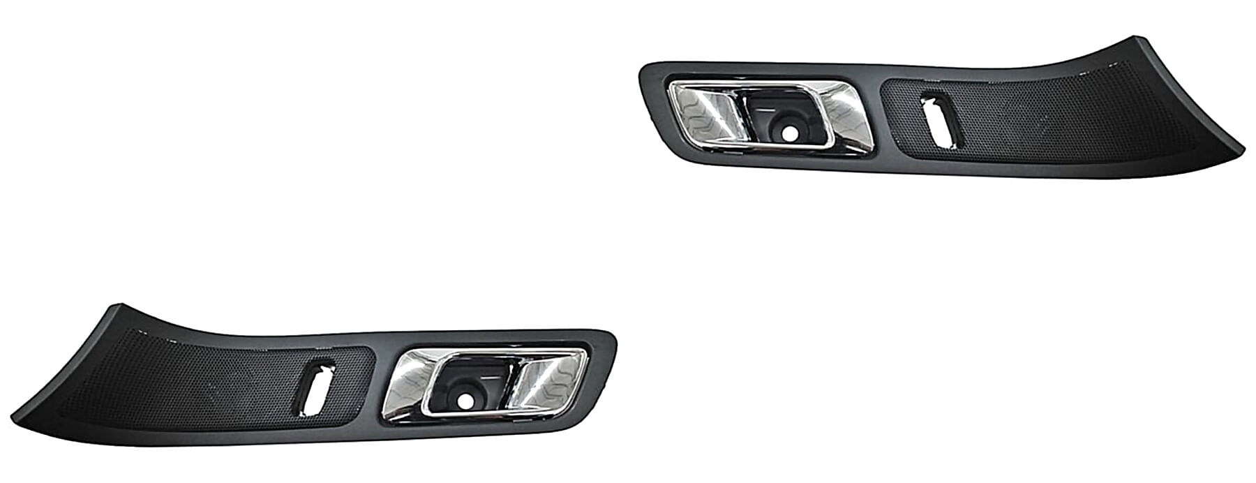 Par De Manijas Puerta Interior Delanteras Con Base Negro/Cromo