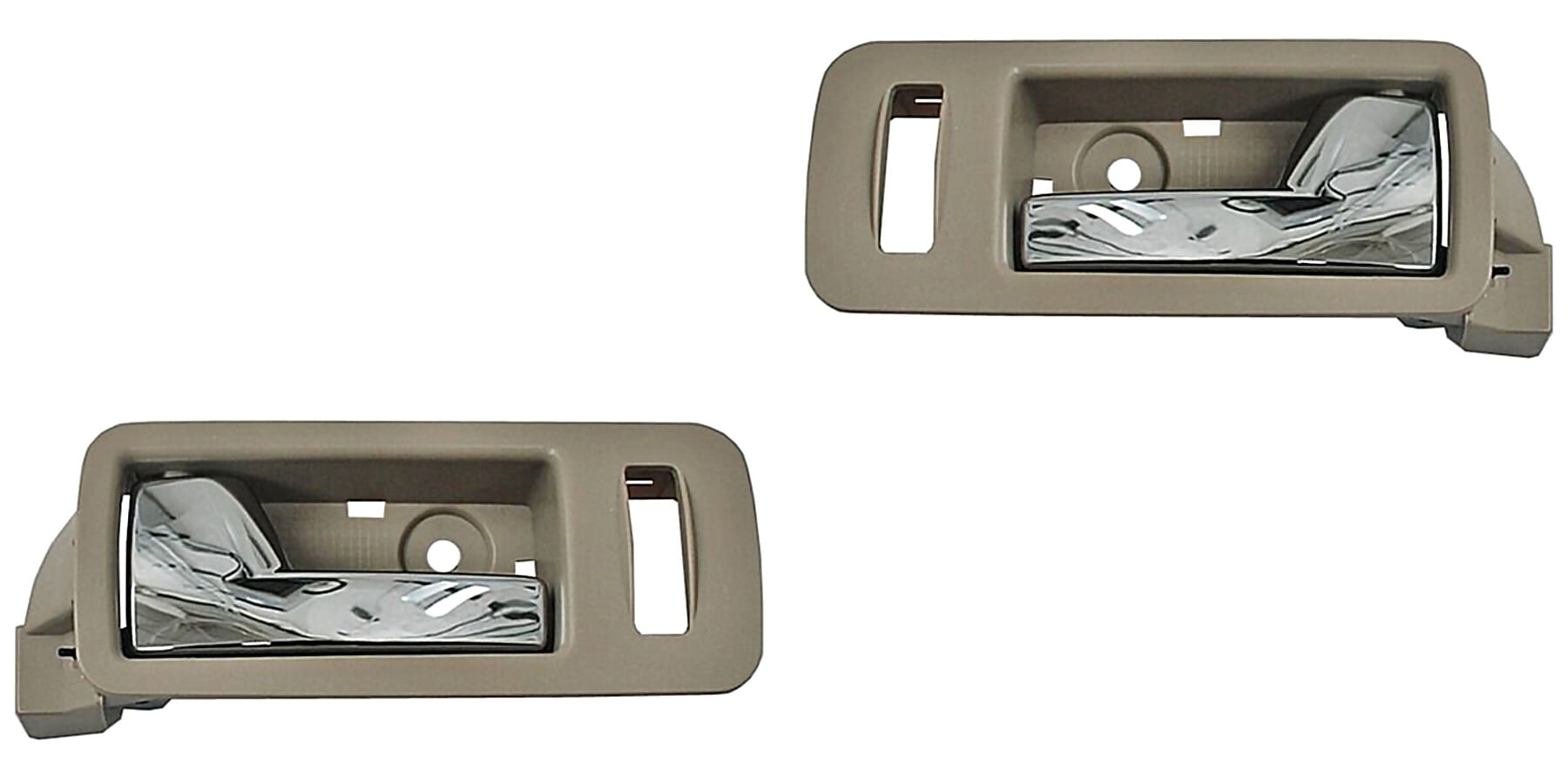 Par De Manijas Puerta Interior Delanteras Beige/Cromo