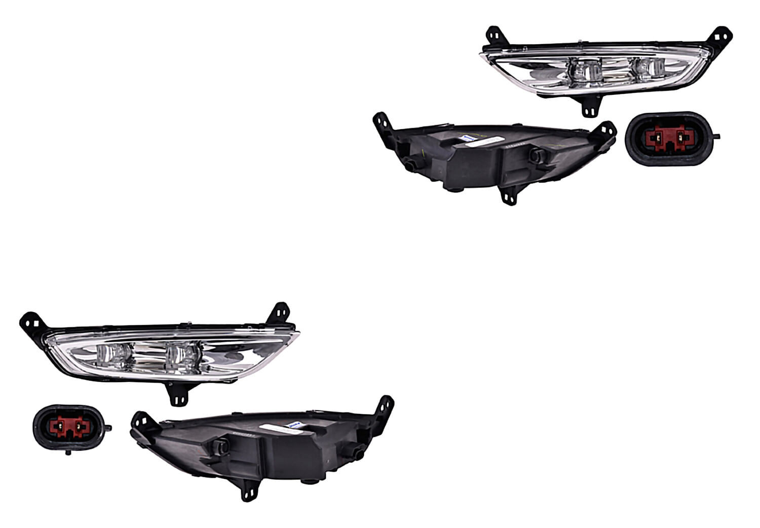 Par De Faros Para Niebla Fondo Cromado Con Leds