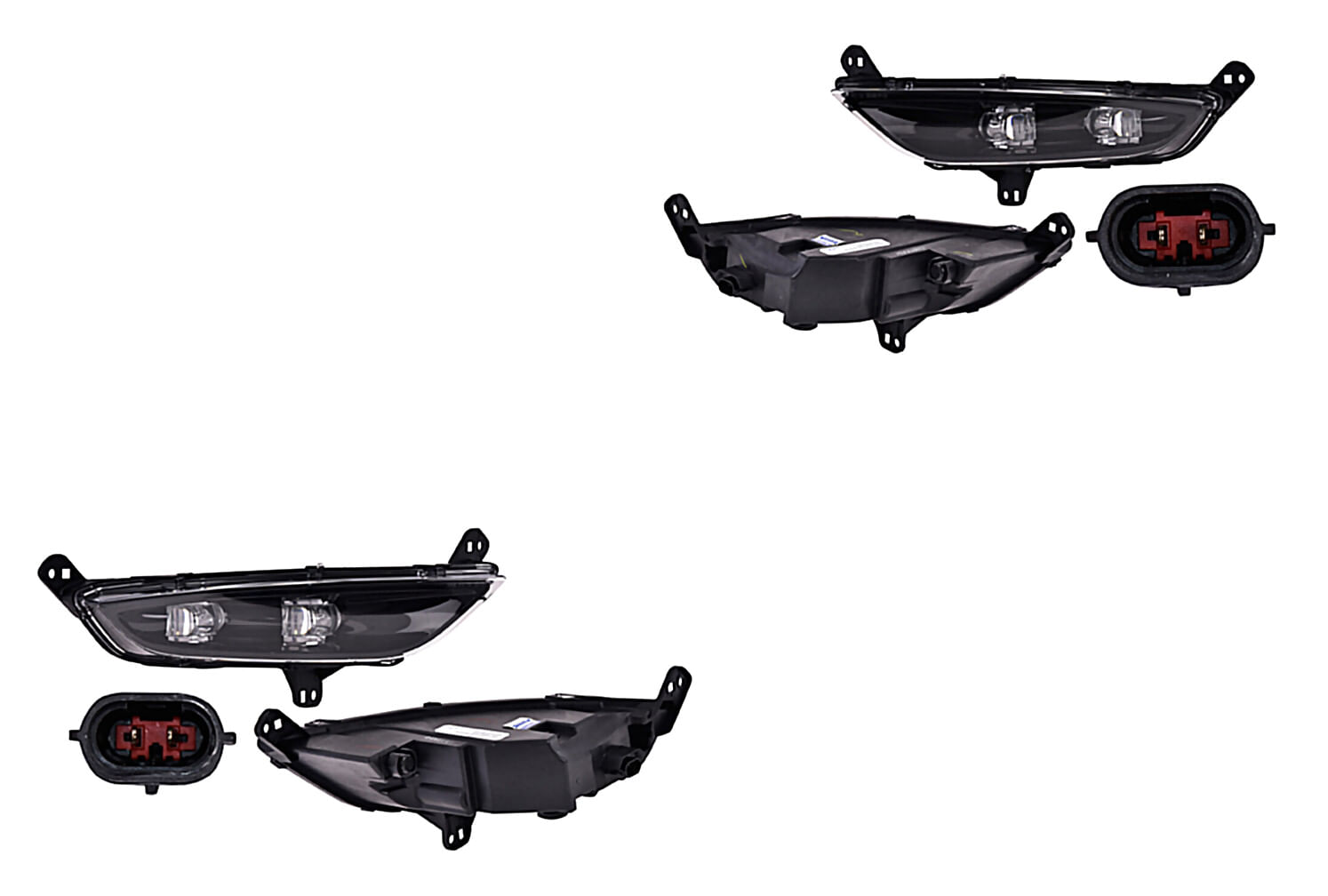 Par De Faros Para Niebla Fondo Negro Con Leds