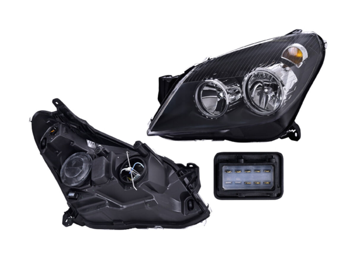 Faro Fondo Negro Eléctrico Con Motor Para Foco Halógeno Sin Foco Lado Conductor