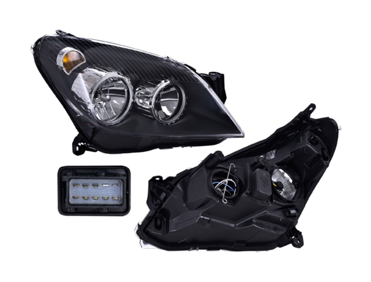 Faro Fondo Negro Eléctrico Con Motor Para Foco Halógeno Sin Foco Lado Pasajero