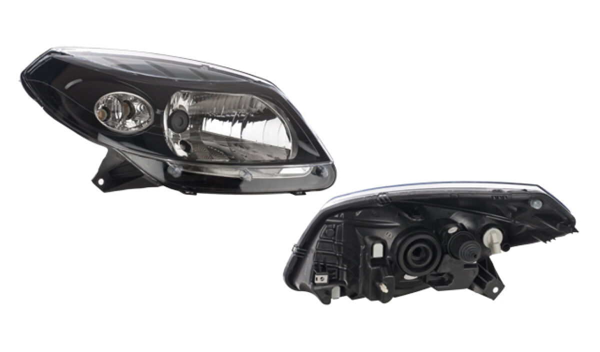 Faro Fondo Negro Manual/Eléctrico Para Foco Halógeno Sin Foco Lado Pasajero