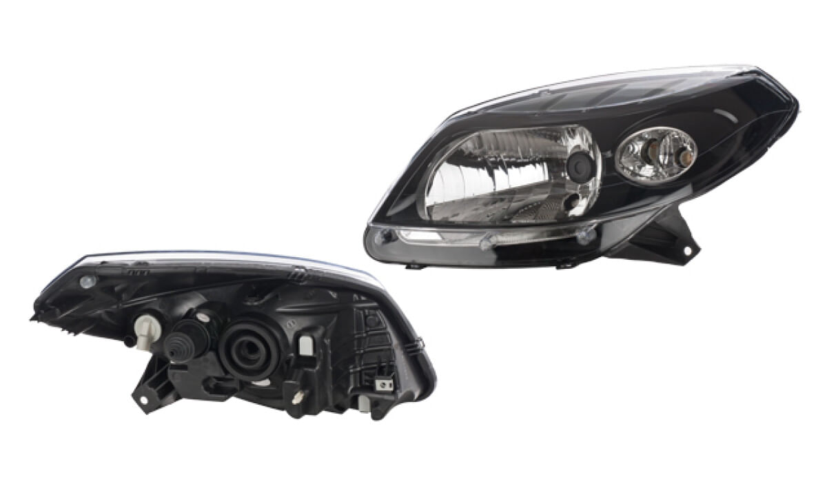 Faro Fondo Negro Manual/Eléctrico Para Foco Halógeno Sin Foco Lado Conductor