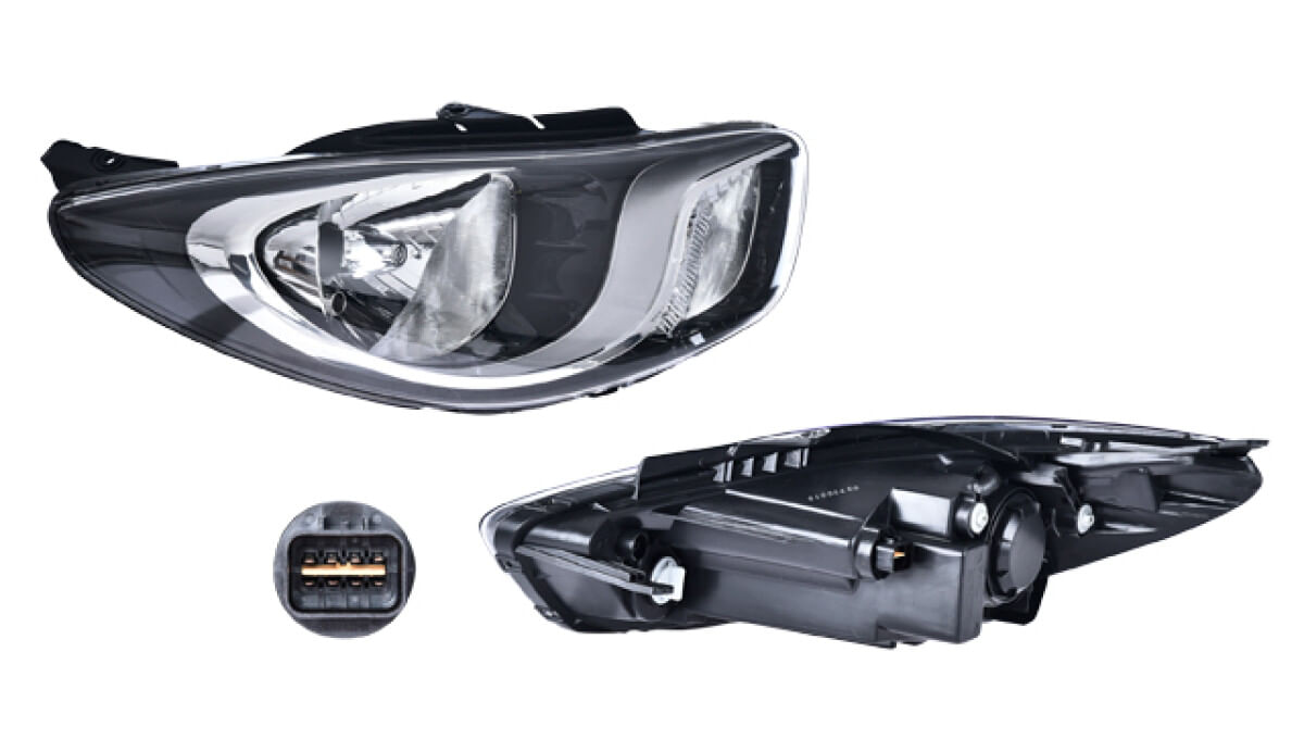 Faro Fondo Negro Eléctrico Sin Motor Para Foco Halógeno Sin Foco Lado Pasajero