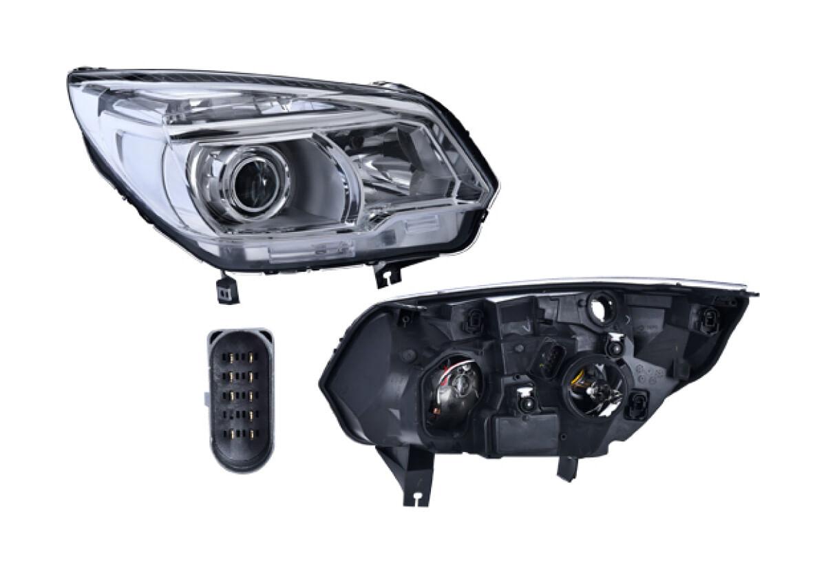 Faro Eléctrico Con Motor Para Foco Halógeno Sin Foco Con Lupa Lado Pasajero