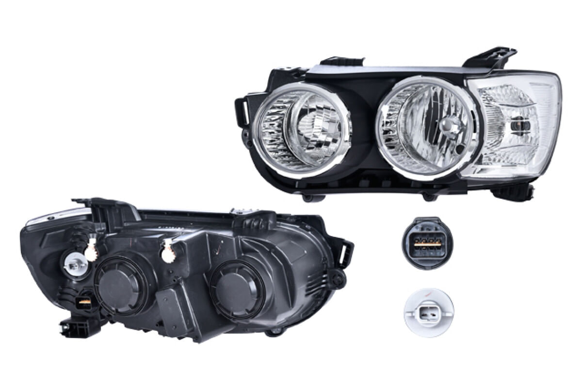 Faro Manual Bisel Cromado Para Foco Halógeno Sin Foco Sin Reflejante Lado Conductor