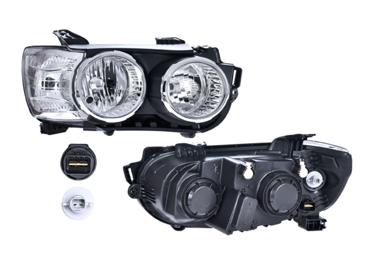 Faro Manual Bisel Cromado Para Foco Halógeno Sin Foco Sin Reflejante Lado Pasajero