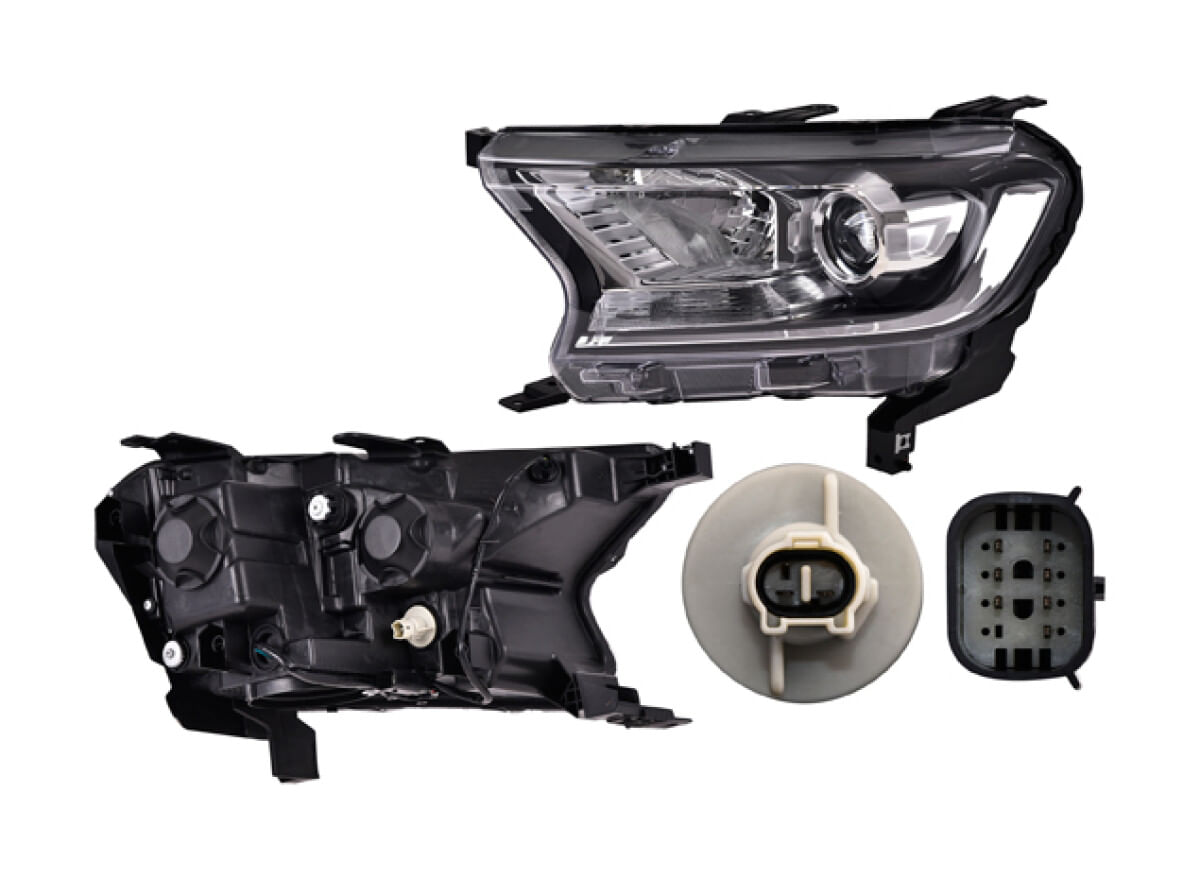 Faro Fondo Negro Manual/Eléctrico Para Foco H11/H15 Sin Foco Con Lupa Con Luz De Día Lado Conductor