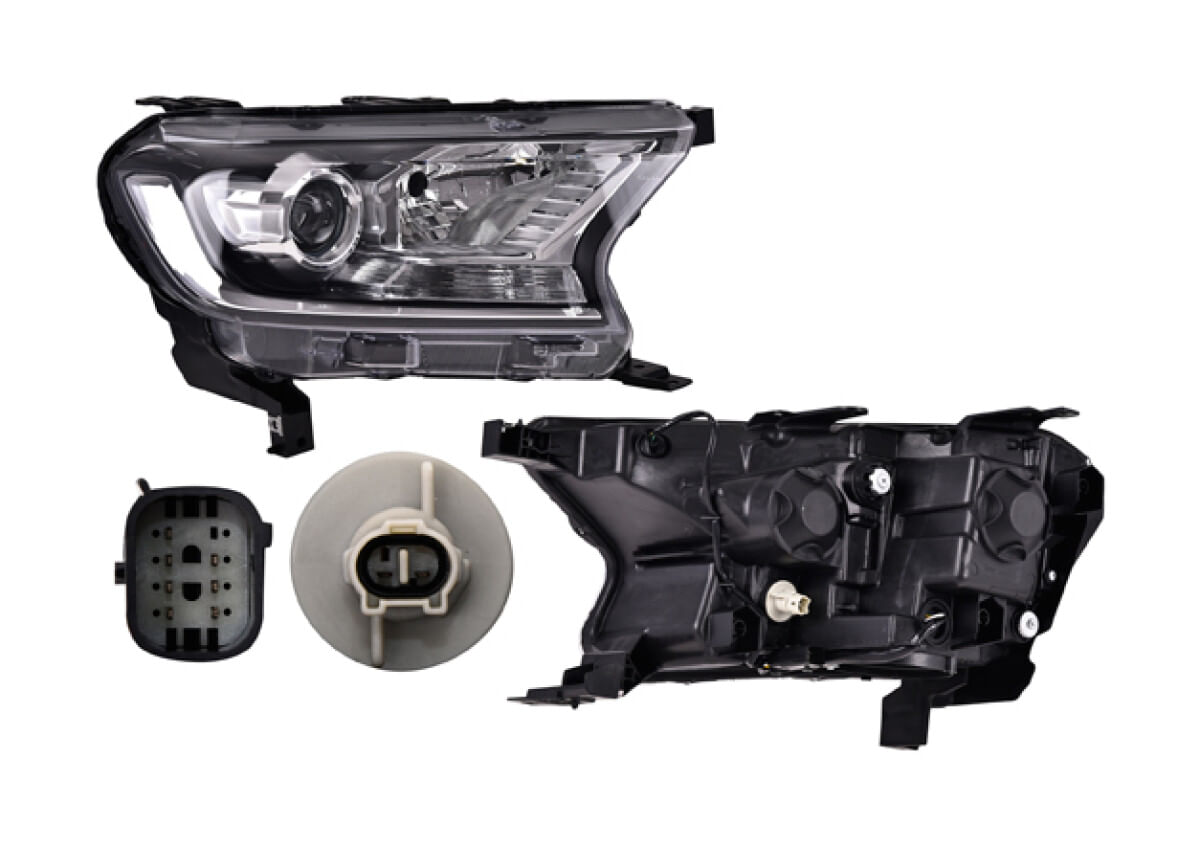 Faro Fondo Negro Manual/Eléctrico Para Foco H11/H15 Sin Foco Con Lupa Con Luz De Día Lado Pasajero