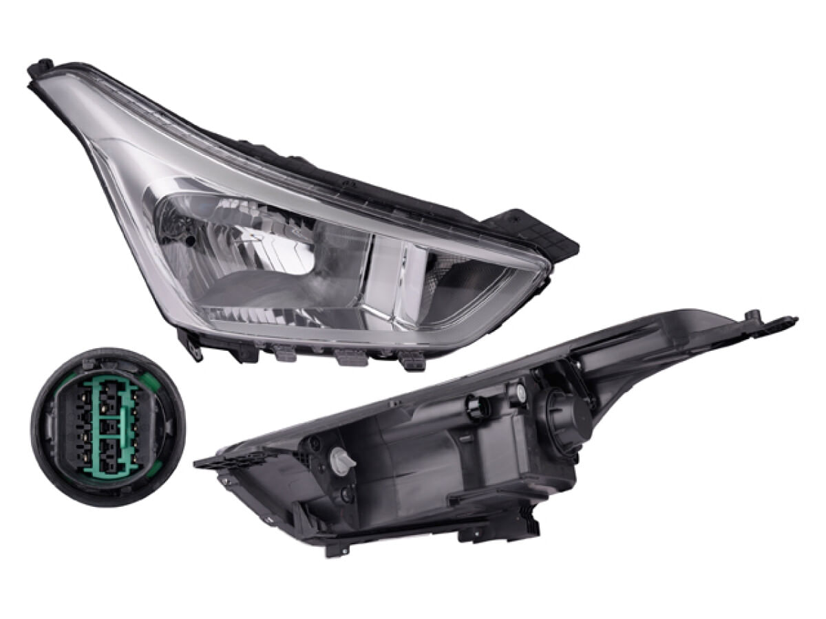 Faro Eléctrico Con Motor Para Foco Halógeno Sin Leds Lado Pasajero