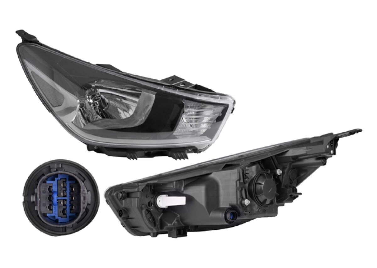 Faro Fondo Negro Sin Motor Para Foco Halógeno Sin Lupa Lado Pasajero