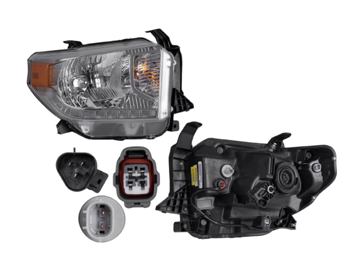 Faro Fondo Cromado Con Motor Para Foco Halógeno Con Leds Lado Pasajero