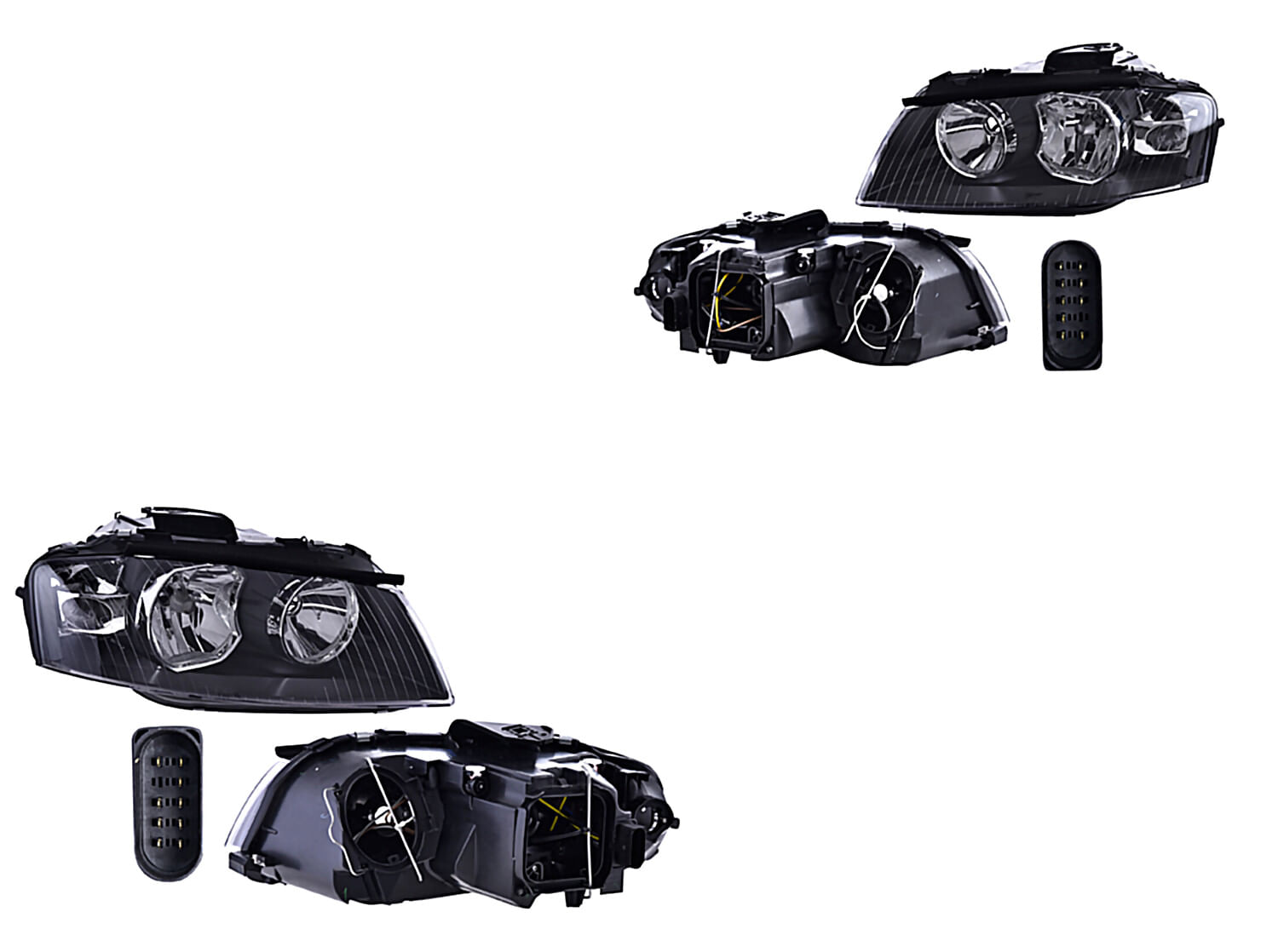 Par De Faros Eléctrico Con Motor Para Foco Halógeno Sin Foco