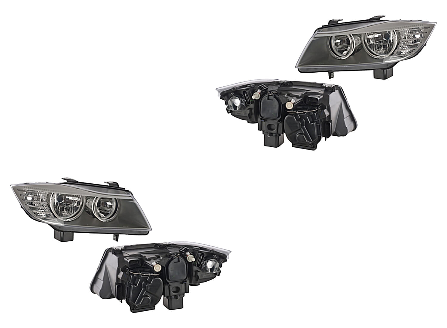 Par De Faros Fondo Negro Eléctrico Para Foco Halógeno Sin Foco