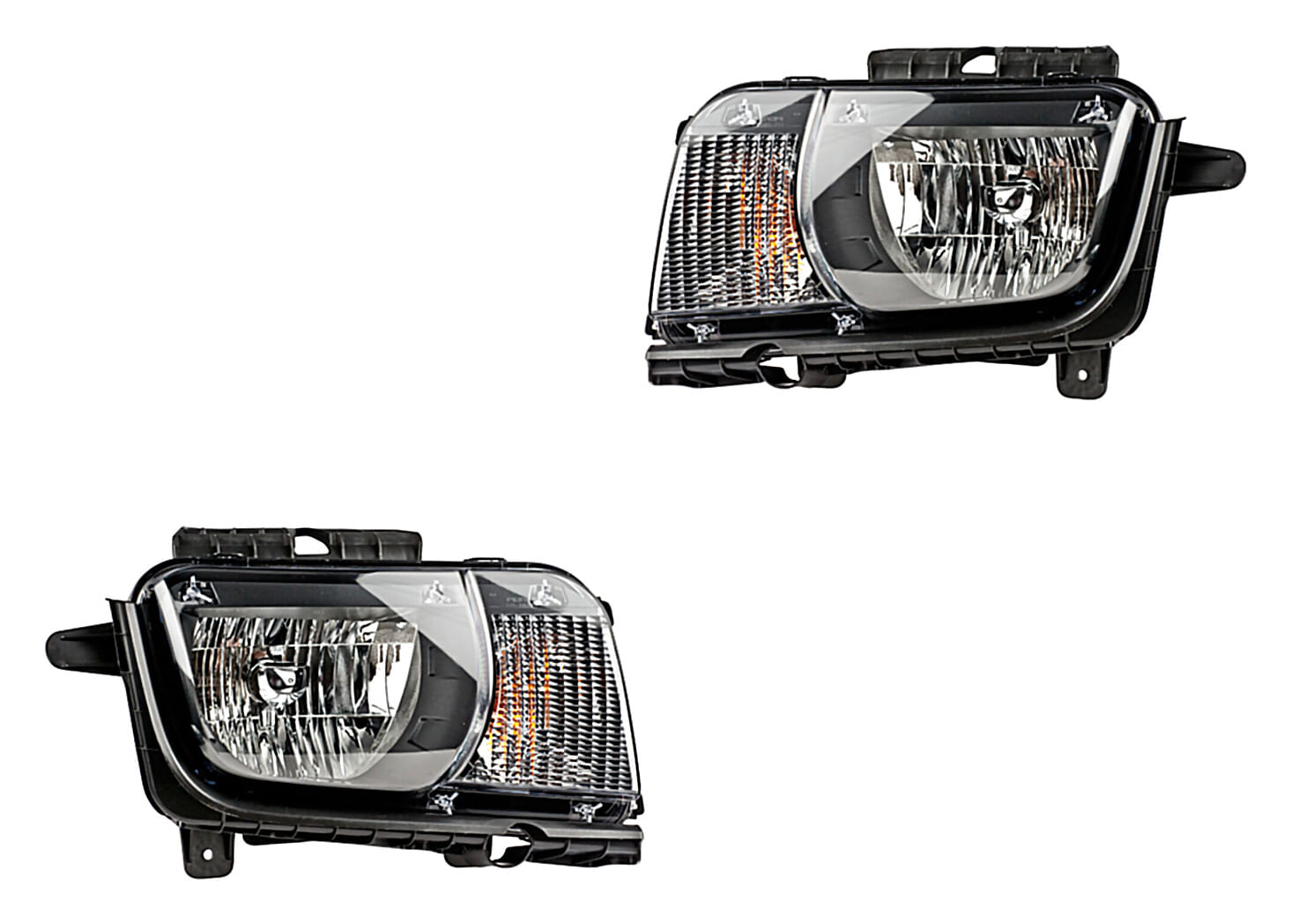 Par De Faros Fondo Negro Para Foco Halógeno