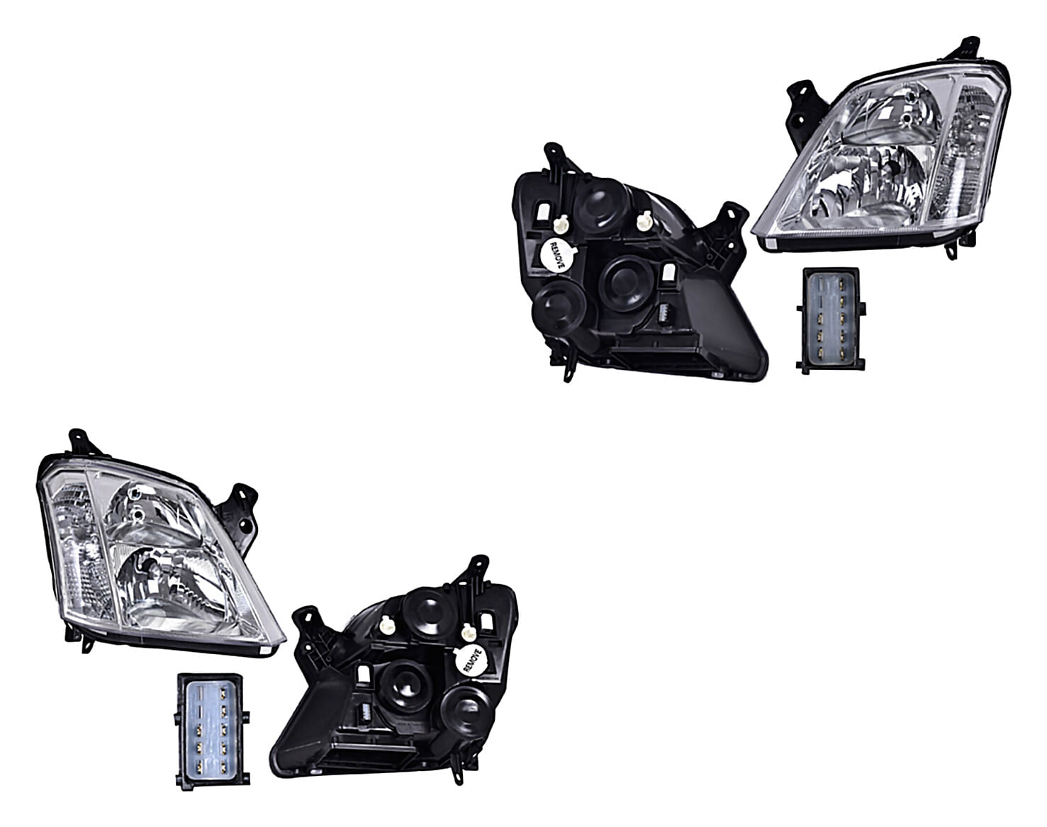 Par De Faros Manual/Eléctrico Para Foco Halógeno Sin Foco