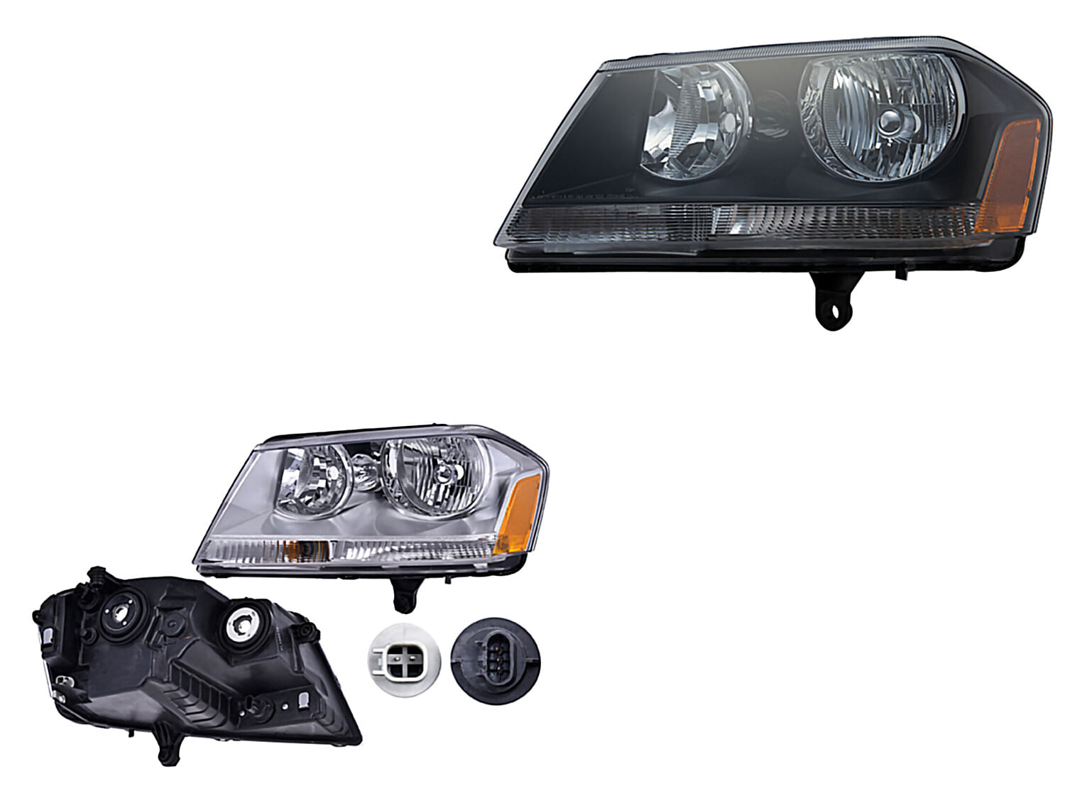 Par De Faros Fondo Negro