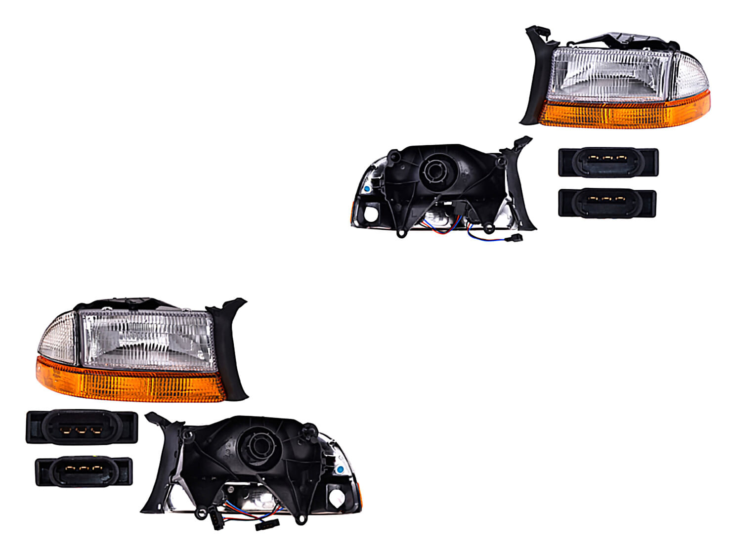 Par De Faros Con Base Con Cuarto Sin Foco