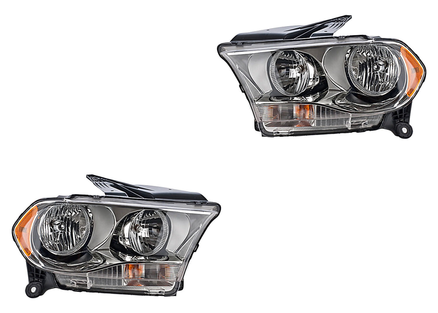 Par De Faros Fondo Cromado Para Foco Halógeno