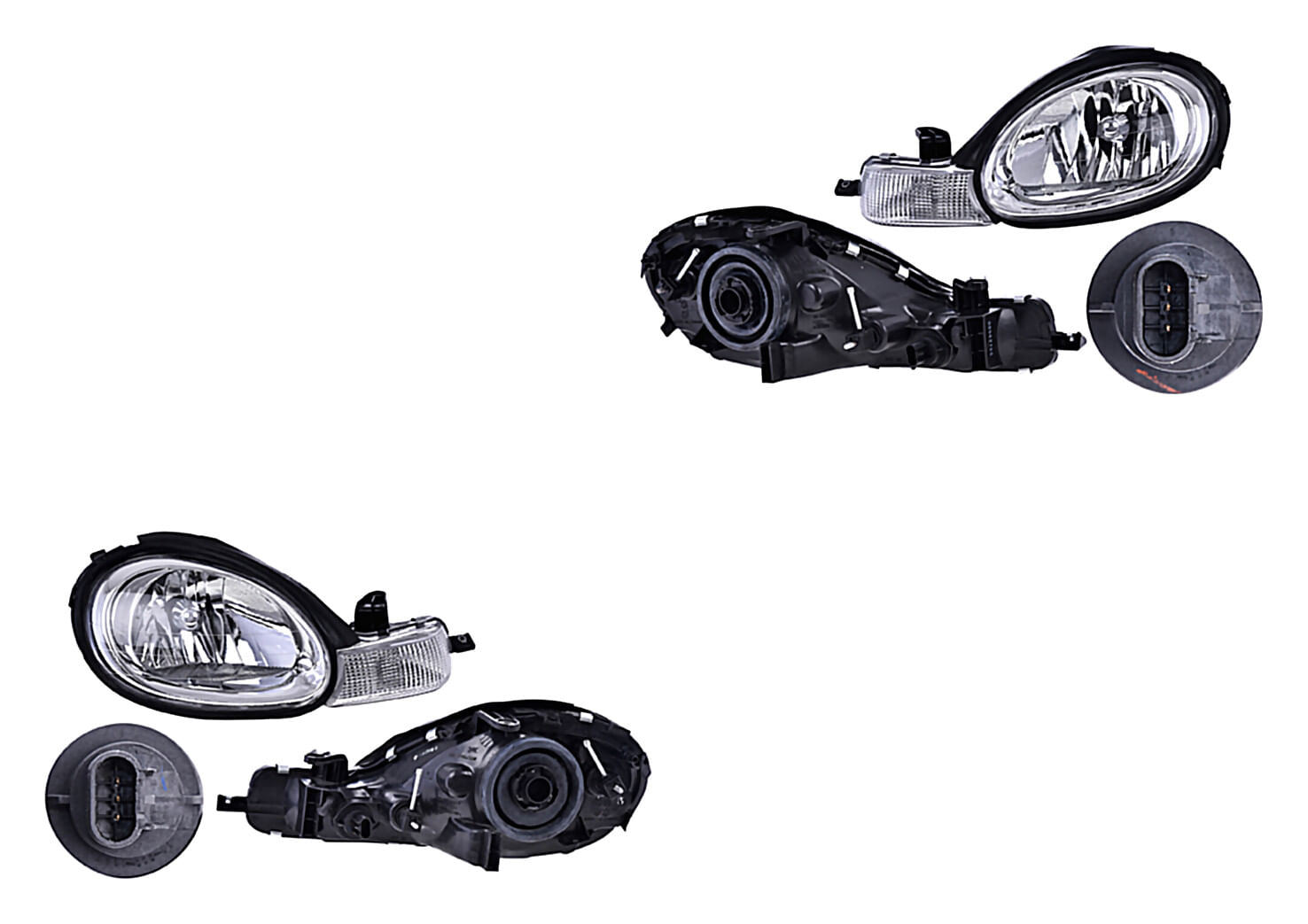 Par De Faros Con Bisel Cromado Sin Foco