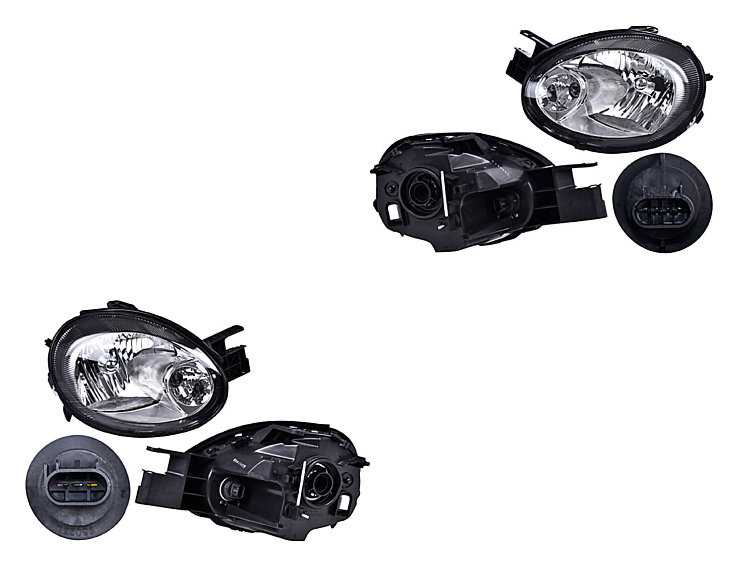 Par De Faros Fondo Negro Sin Foco