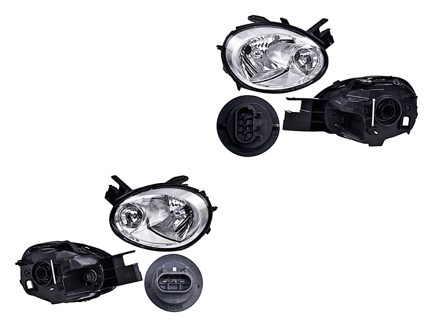 Par De Faros Fondo Cromado Sin Foco